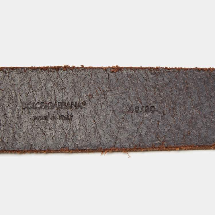 Pre Owned Dolce & Gabbana Brown Leather Belt 90CM