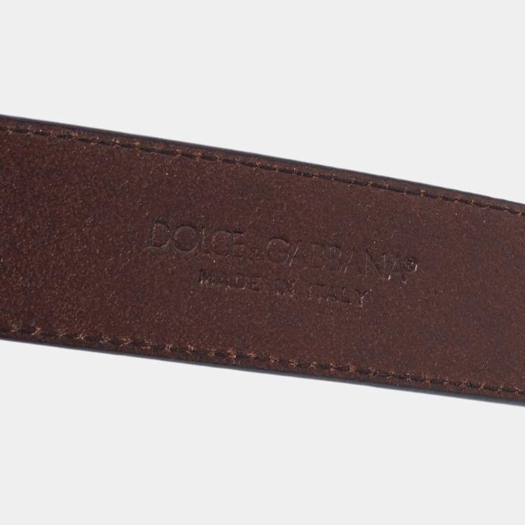 Pre Owned Dolce & Gabbana Mulitcolor Floral Printed Leather Buckle Belt 100CM