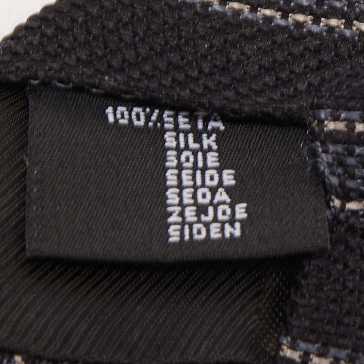 Pre Owned Dolce & Gabbana Black Diagonal Striped Silk Tie