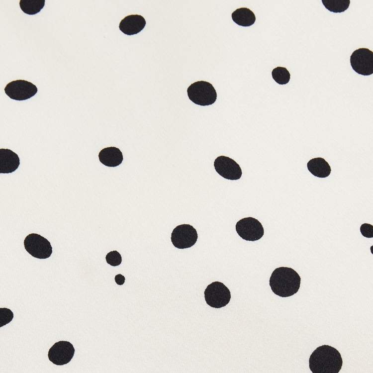 Pre Owned Dolce & Gabbana White Dot Printed Silk Satin Tie