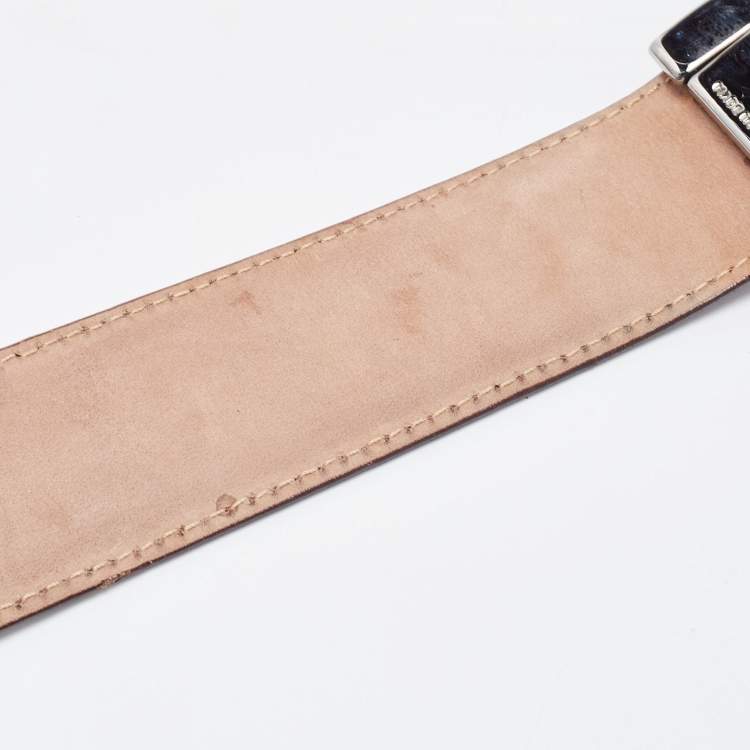 Pre Owned Dolce & Gabbana Brown Leather DG Logo Buckle Belt 100 CM