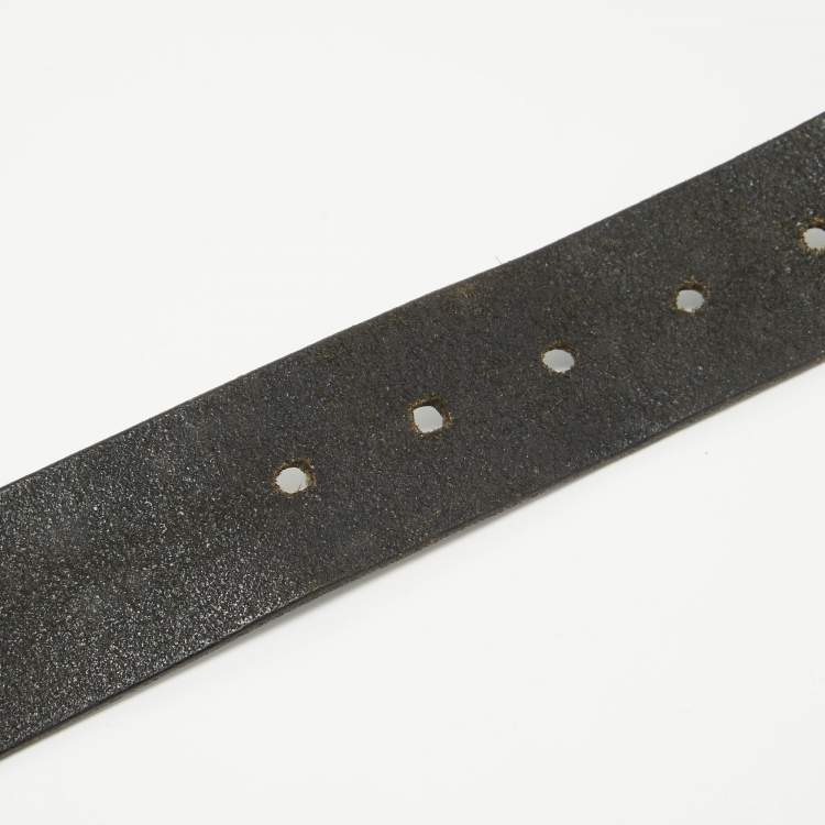 Pre Owned Dolce & Gabbana Black Leather Belt 100CM