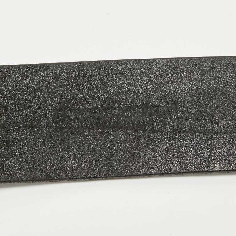 Pre Owned Dolce & Gabbana Black Leather Belt 100CM