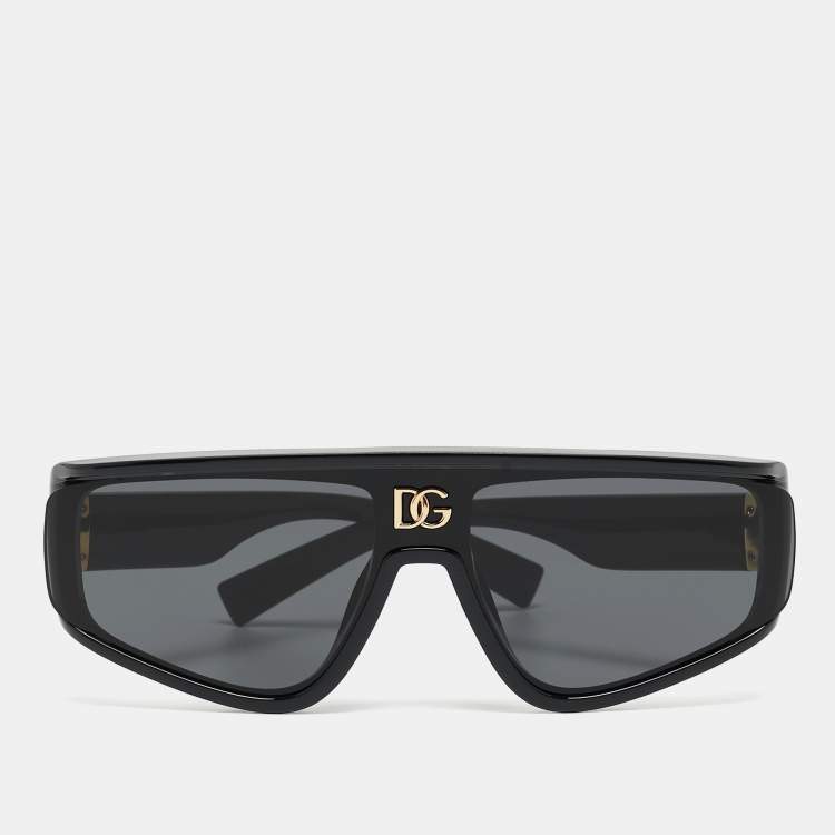 Pre Owned Dolce & Gabbana Black DG 6177 Unisex Aviator Sunglasses
