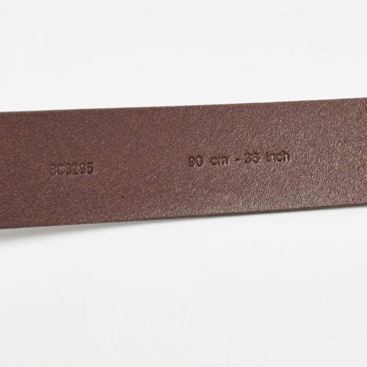 Pre Owned Dolce & Gabbana Dark Brown Leather Buckle Belt 80CM