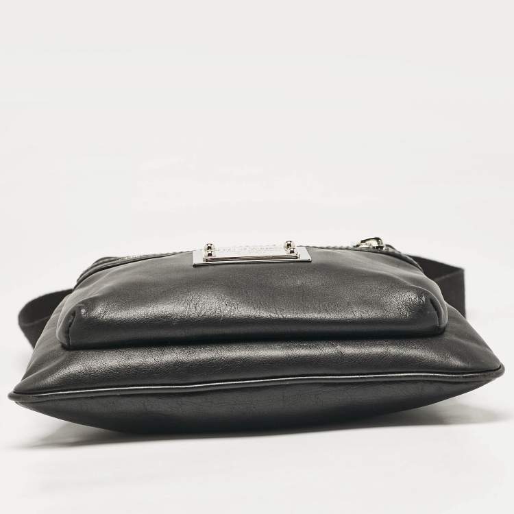 Pre Owned Dolce & Gabbana Black Leather Front Pocket Messenger Bag