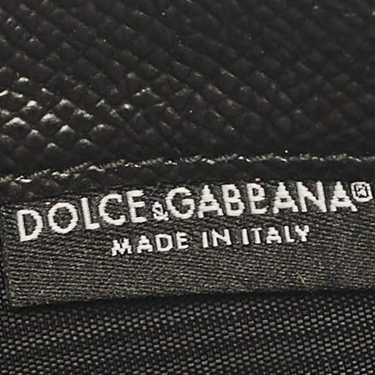Pre Owned Dolce & Gabbana Black Leather Money Clip Bifold Card Holder