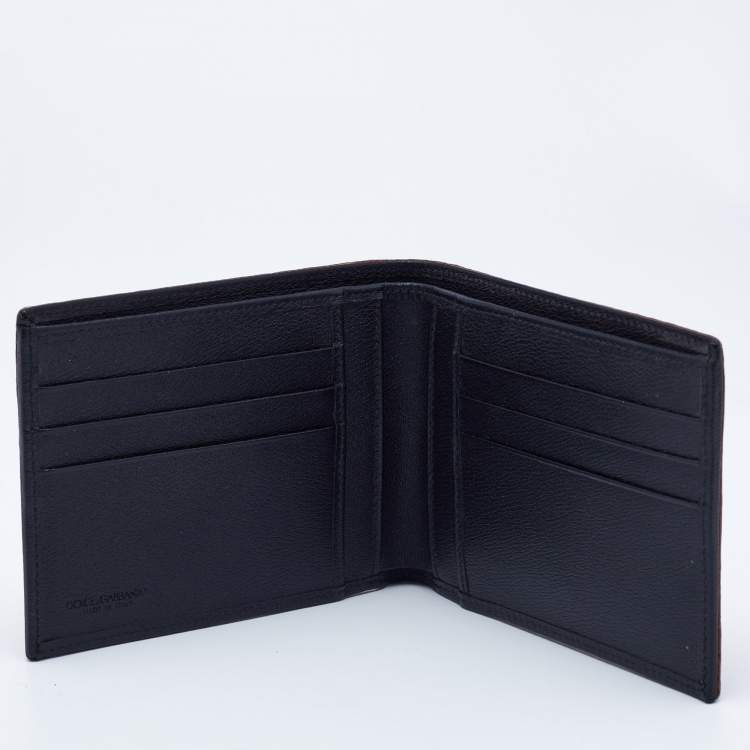 Pre Owned Dolce & Gabbana Orange Python Bifold Wallet