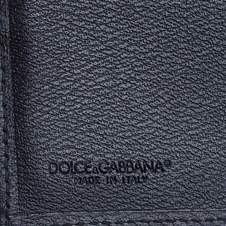 Pre Owned Dolce & Gabbana Orange Python Bifold Wallet