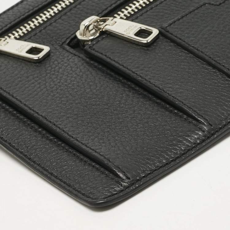 Pre Owned Dolce & Gabbana Black Leather Palermo Angular Multi-Zip Flat Belt Bag