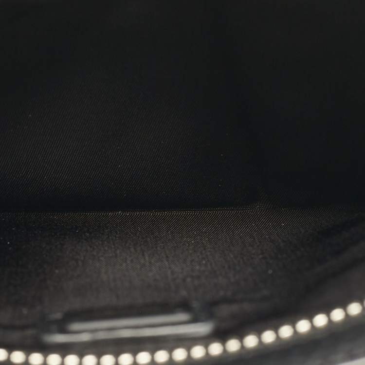 Pre Owned Dolce & Gabbana Black Leather Palermo Angular Multi-Zip Flat Belt Bag