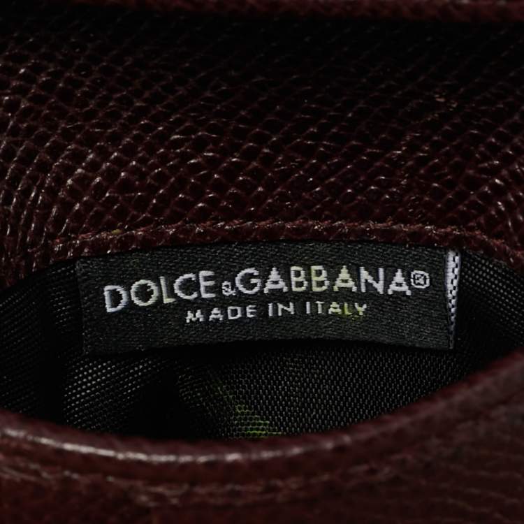 Pre Owned Dolce & Gabbana Burgundy Leather Bifold Wallet