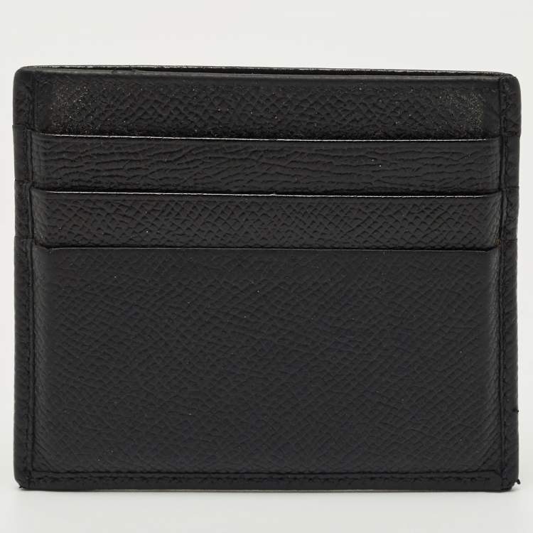 Pre Owned Dolce & Gabbana Black Leather Logo Card Holder