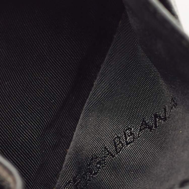 Pre Owned Dolce & Gabbana Black Leather Logo Card Holder