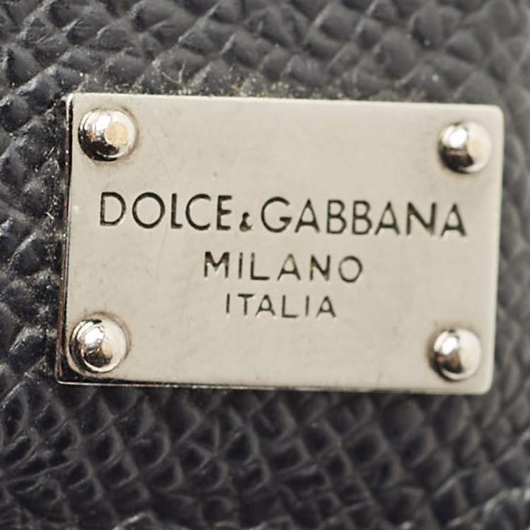 Pre Owned Dolce & Gabbana Black Leather Logo Card Holder