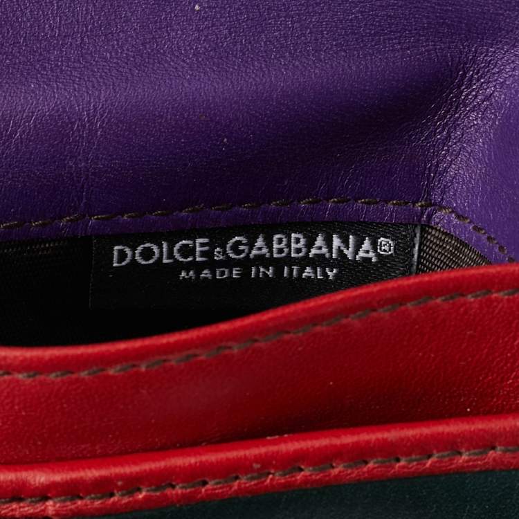 Pre Owned محفظة دولتشي أند غابانا جلد متعددة الألوان ثنائية الطي