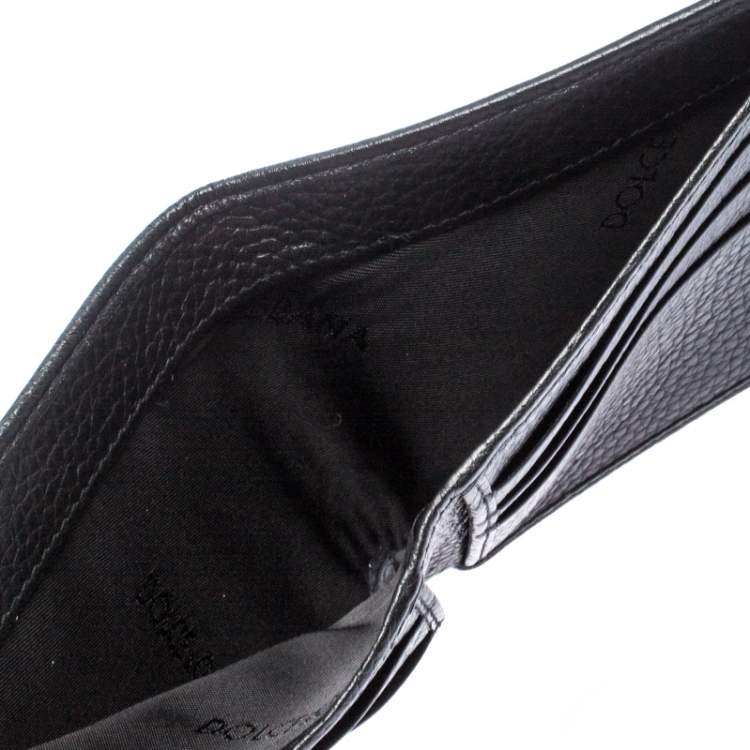 Pre Owned Dolce & Gabbana Black Leather Bottalato Radio 6 CC Bifold Wallet