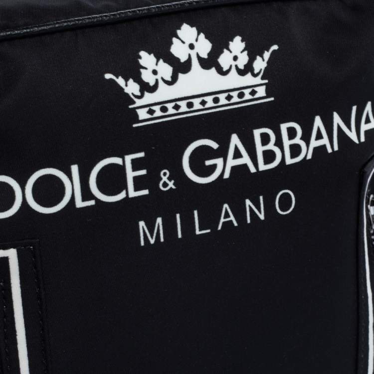 Pre Owned Dolce & Gabbana Black Nylon and Leather Messenger Bag