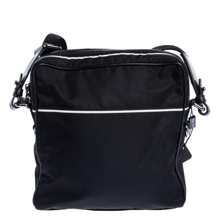 Pre Owned Dolce & Gabbana Black Nylon and Leather Messenger Bag