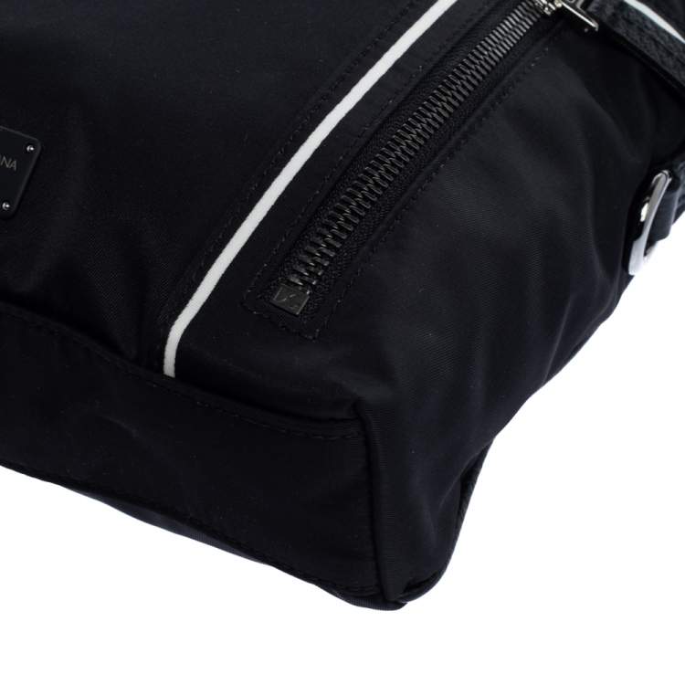 Pre Owned Dolce & Gabbana Black Nylon and Leather Messenger Bag