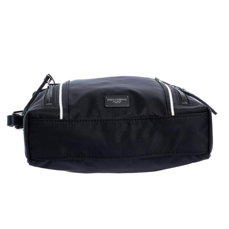 Pre Owned Dolce & Gabbana Black Nylon and Leather Messenger Bag