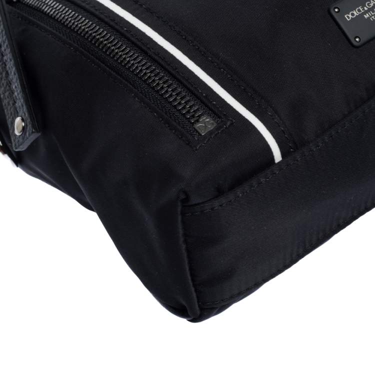 Pre Owned Dolce & Gabbana Black Nylon and Leather Messenger Bag
