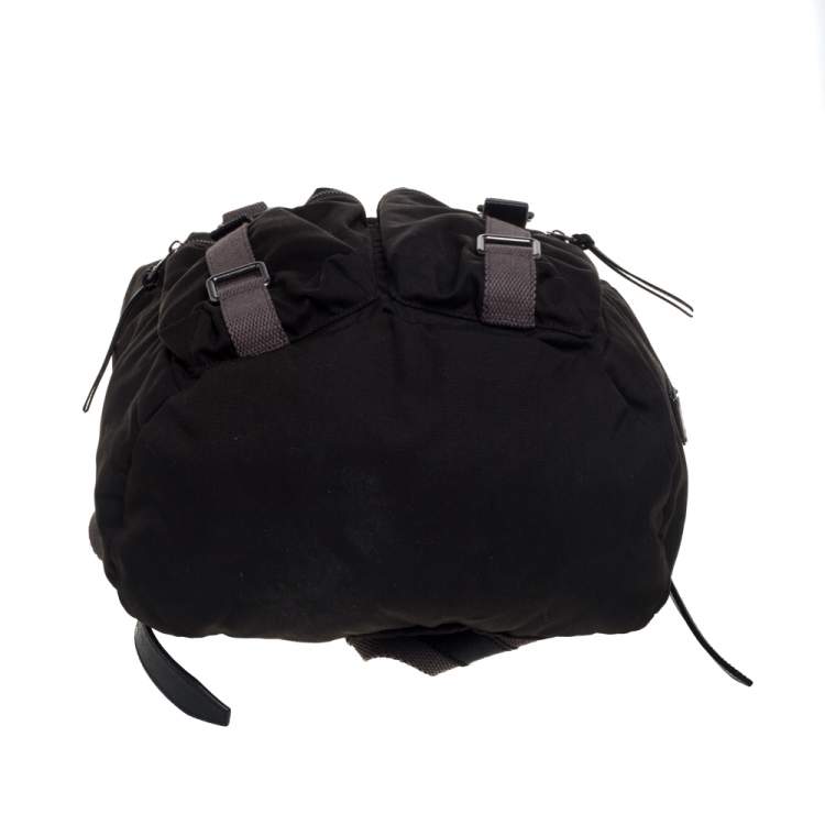 Pre Owned Dolce & Gabbana Dark Khaki Green Canvas and Leather Double Pocket Backpack