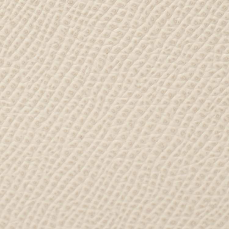 Pre Owned Dolce & Gabbana Off White Leather Bifold Wallet 
