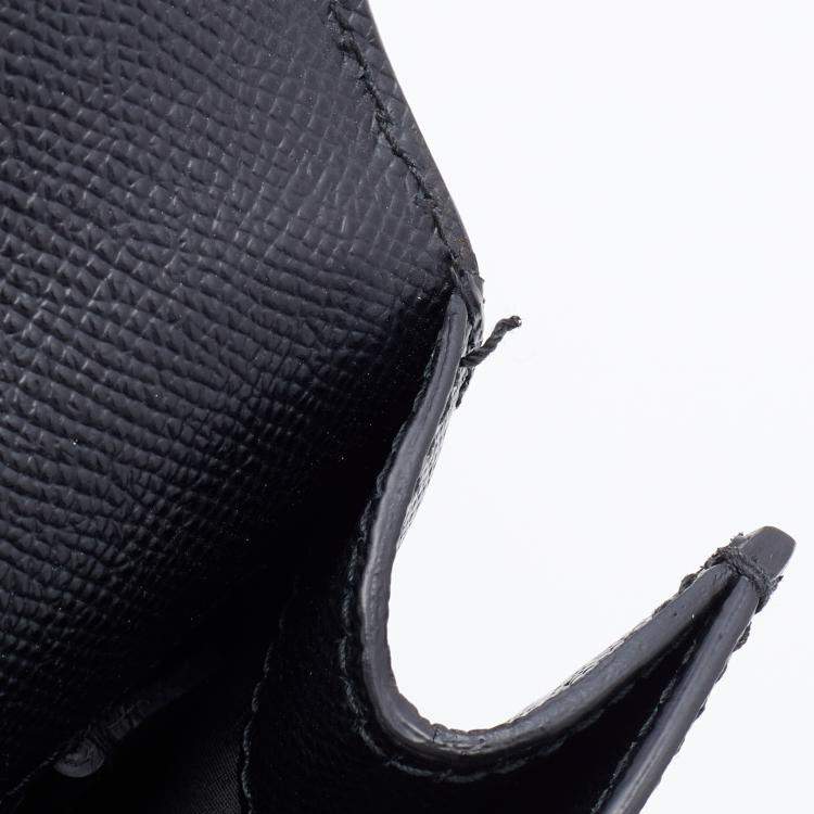 Pre Owned Dolce & Gabbana Black Dauphine Leather Flap Pouch