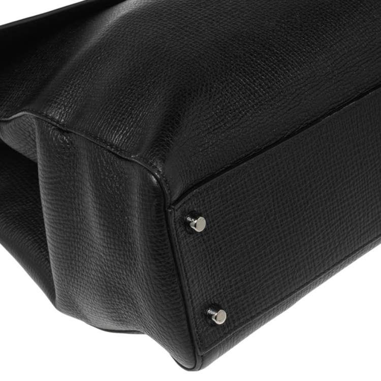 Pre Owned Dolce & Gabbana Black Leather Briefcase 