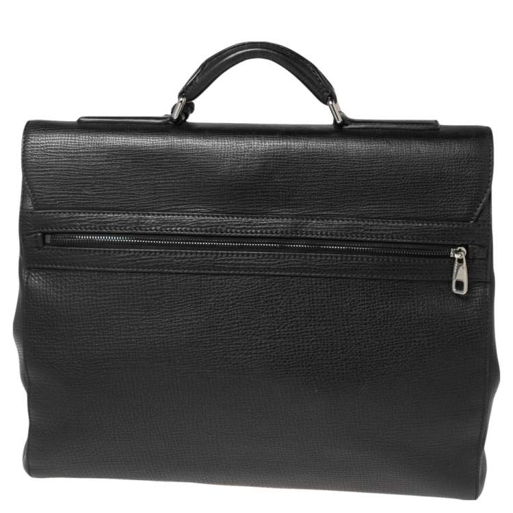 Pre Owned Dolce & Gabbana Black Leather Briefcase 