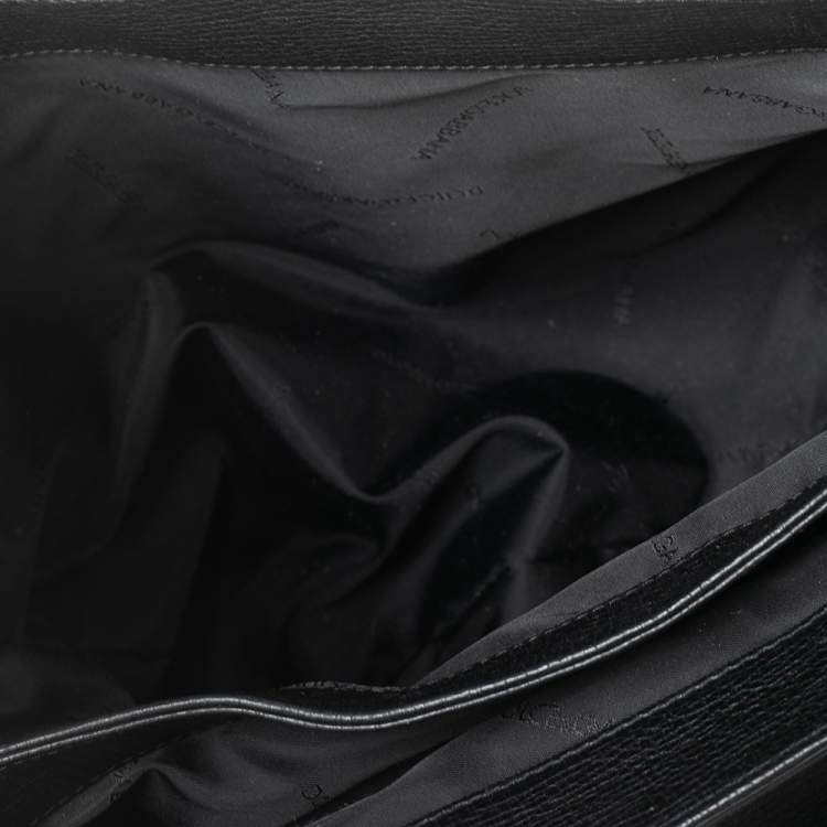 Pre Owned Dolce & Gabbana Black Leather Briefcase 