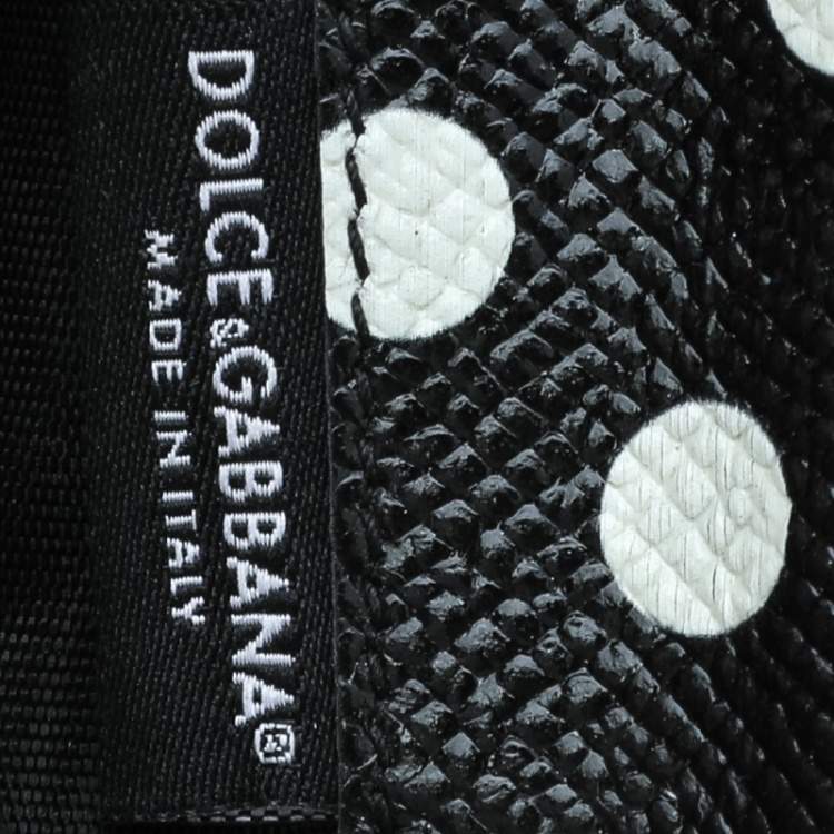 Pre Owned Dolce & Gabbana Blue Lizard Embossed Leather DG Trifold Wallet