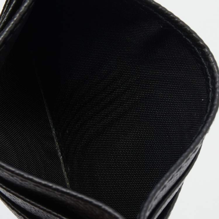 Pre Owned Dolce & Gabbana Black Leather Crown Card Holder