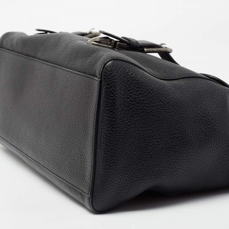 Pre Owned Dolce & Gabbana Black Leather Sicily Travel Bag