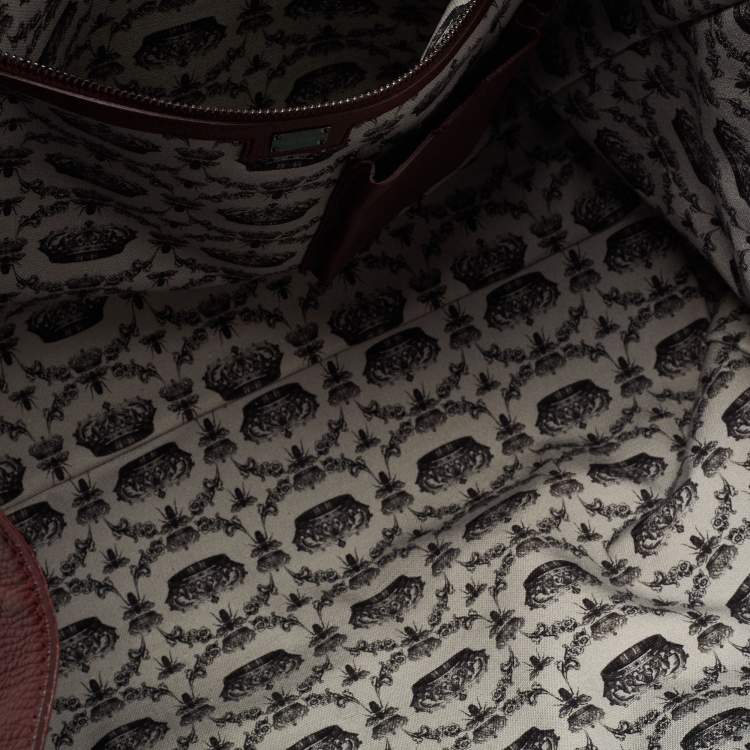 Pre Owned Dolce & Gabbana Burgundy Leather Weekender Tote       