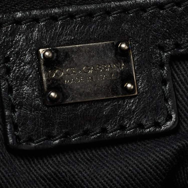 Pre Owned Dolce & Gabbana Black Textured Leather Tote