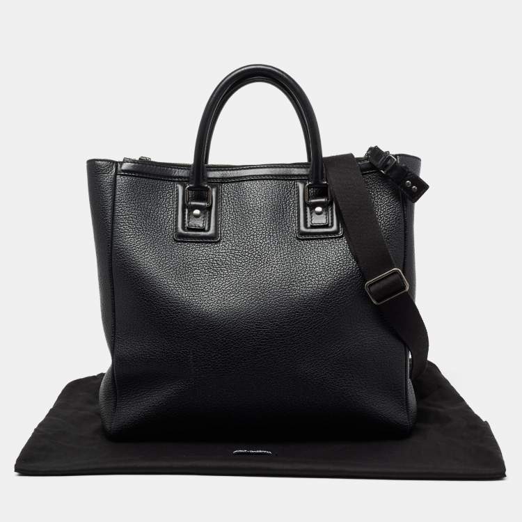 Pre Owned Dolce & Gabbana Black Textured Leather Tote