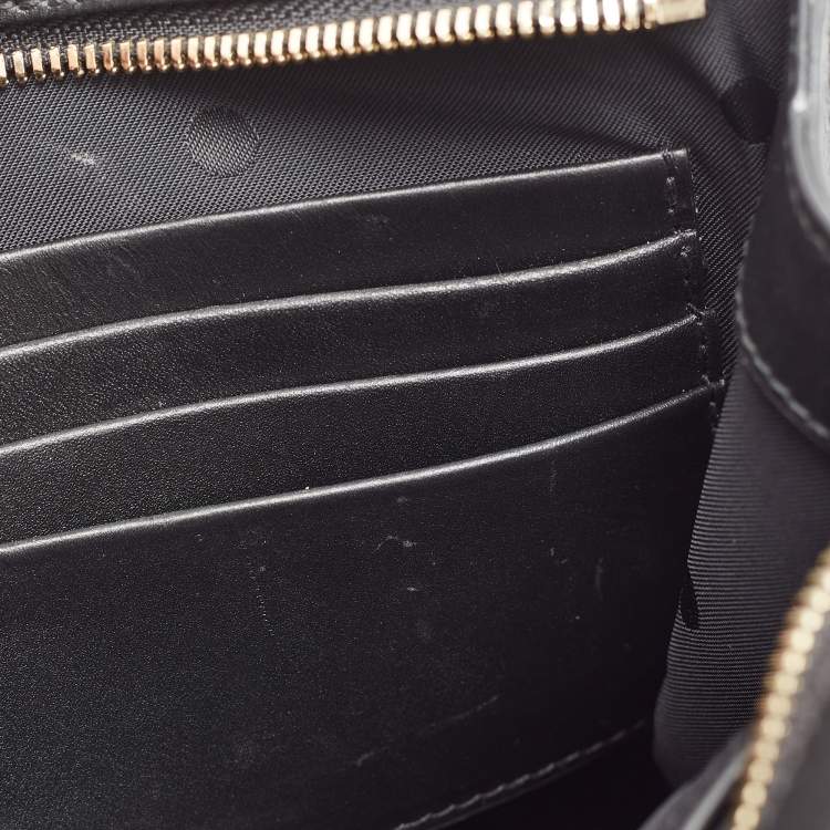 Pre Owned Dolce & Gabbana Black Leather Zip Wristlet Clutch