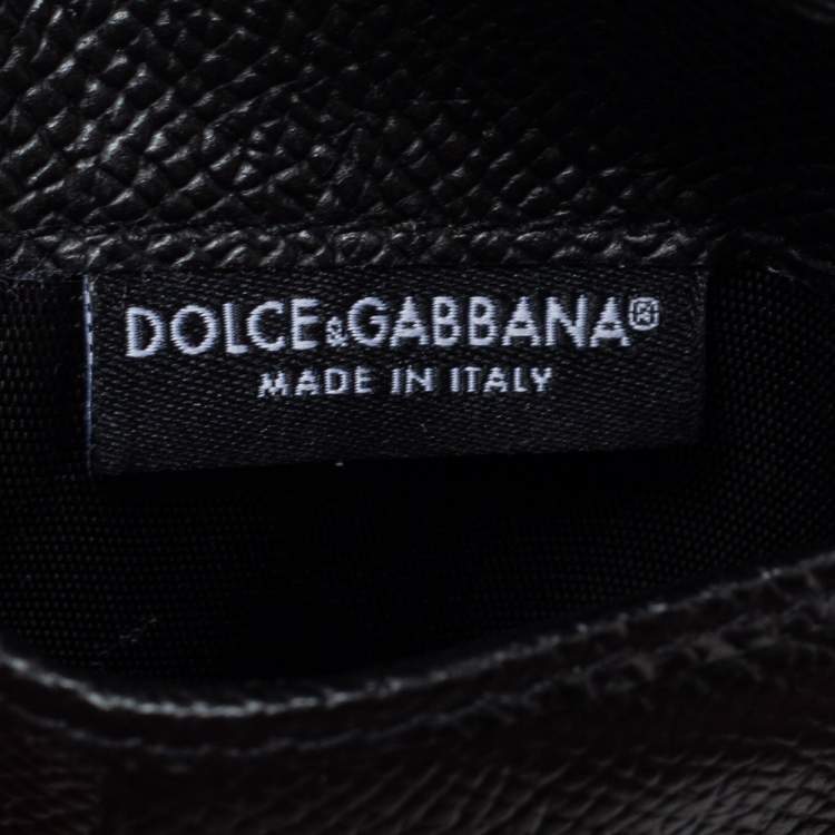 Pre Owned Dolce & Gabbana Black Leather Bifold Compact Wallet