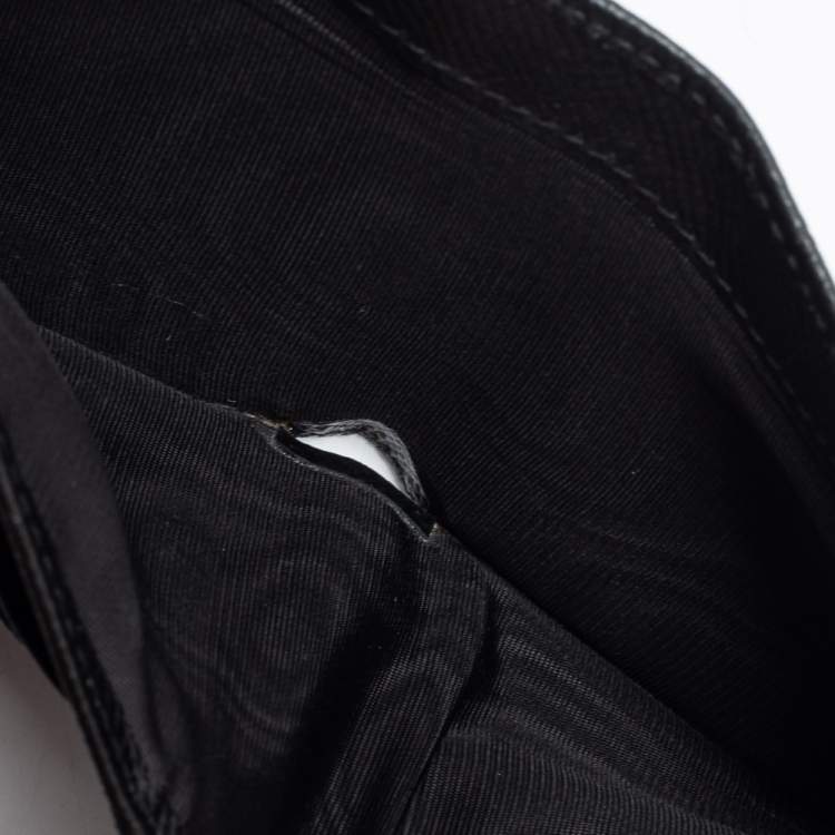 Pre Owned Dolce & Gabbana Black Leather Bifold Compact Wallet