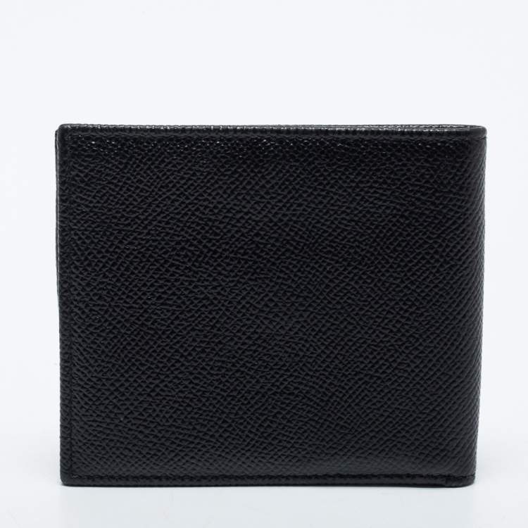 Pre Owned Dolce & Gabbana Black Leather Bifold Compact Wallet