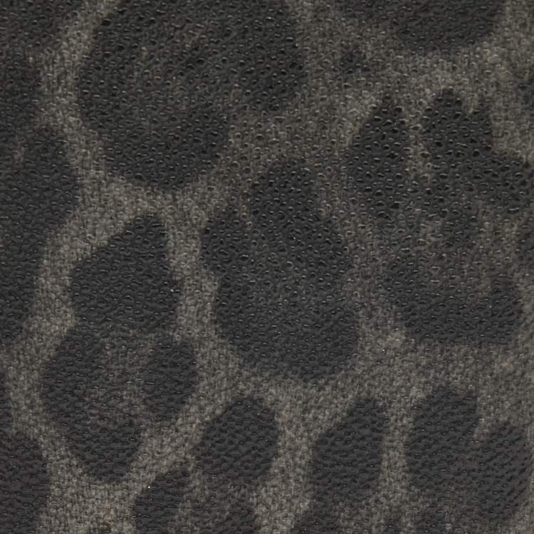 Pre Owned Dolce & Gabbana Grey/Black Leopard Print Coated Canvas Long Wallet