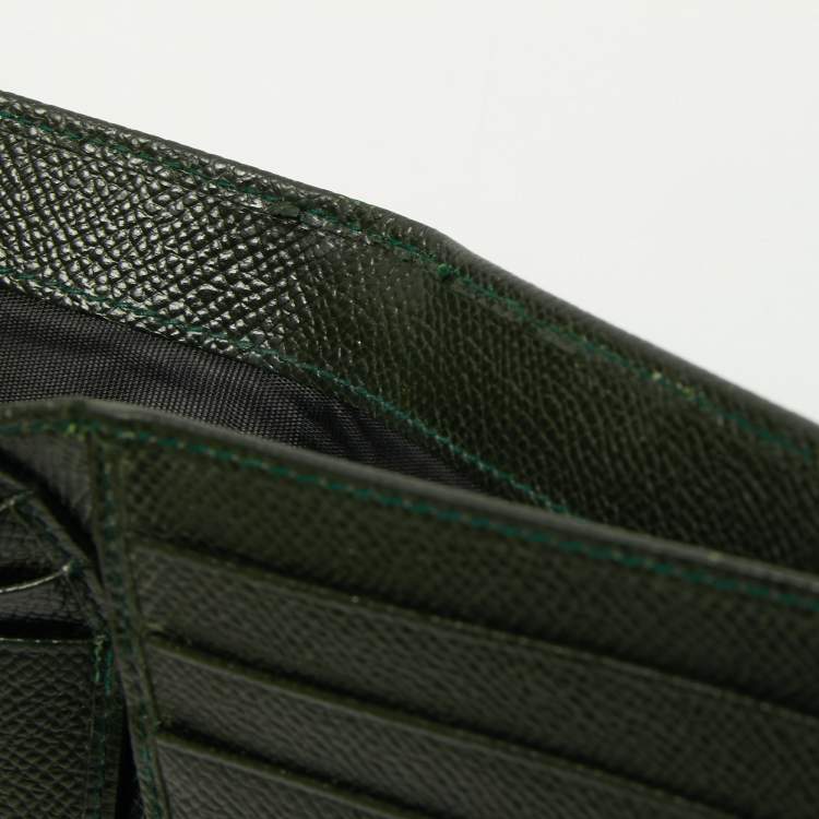 Pre Owned Dolce & Gabbana Dark Green Leather Bifold Wallet