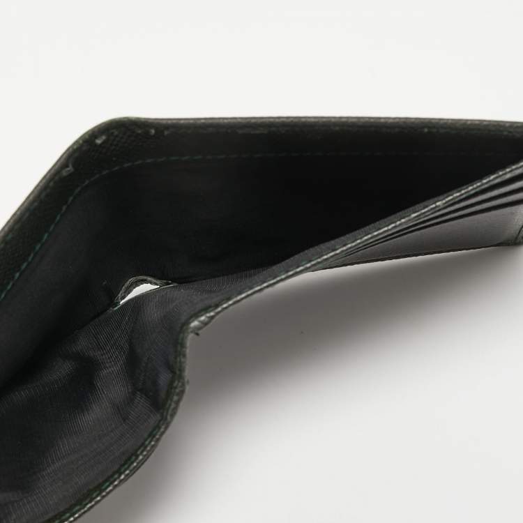Pre Owned Dolce & Gabbana Dark Green Leather Bifold Wallet