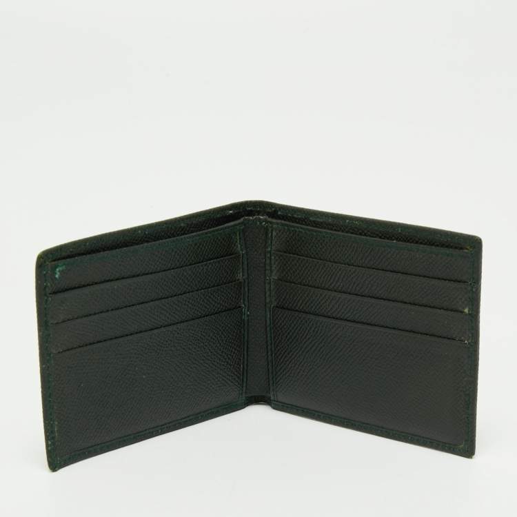 Pre Owned Dolce & Gabbana Dark Green Leather Bifold Wallet