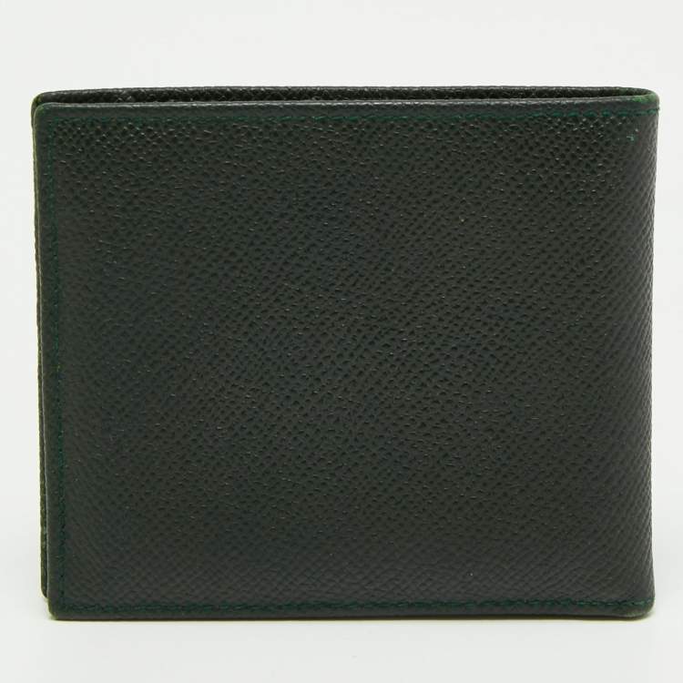 Pre Owned Dolce & Gabbana Dark Green Leather Bifold Wallet