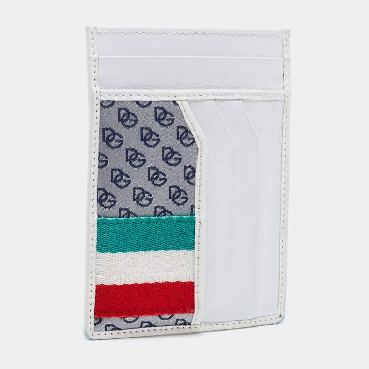 Pre Owned Dolce & Gabbana White Leather Card Holder