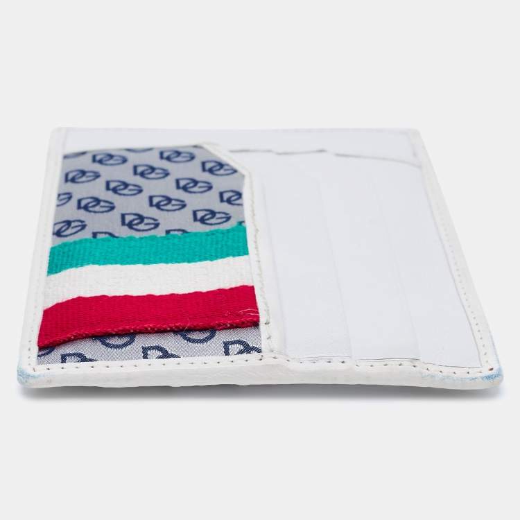 Pre Owned Dolce & Gabbana White Leather Card Holder