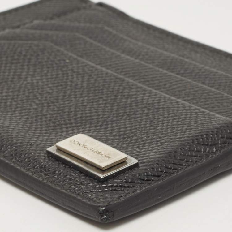 Pre Owned Dolce and Gabbana Black Leather 6CC Card Holder